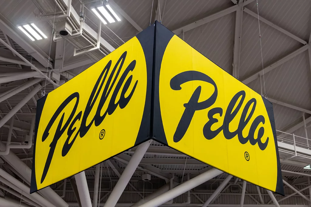 Pella Windows trademark logo and banner.